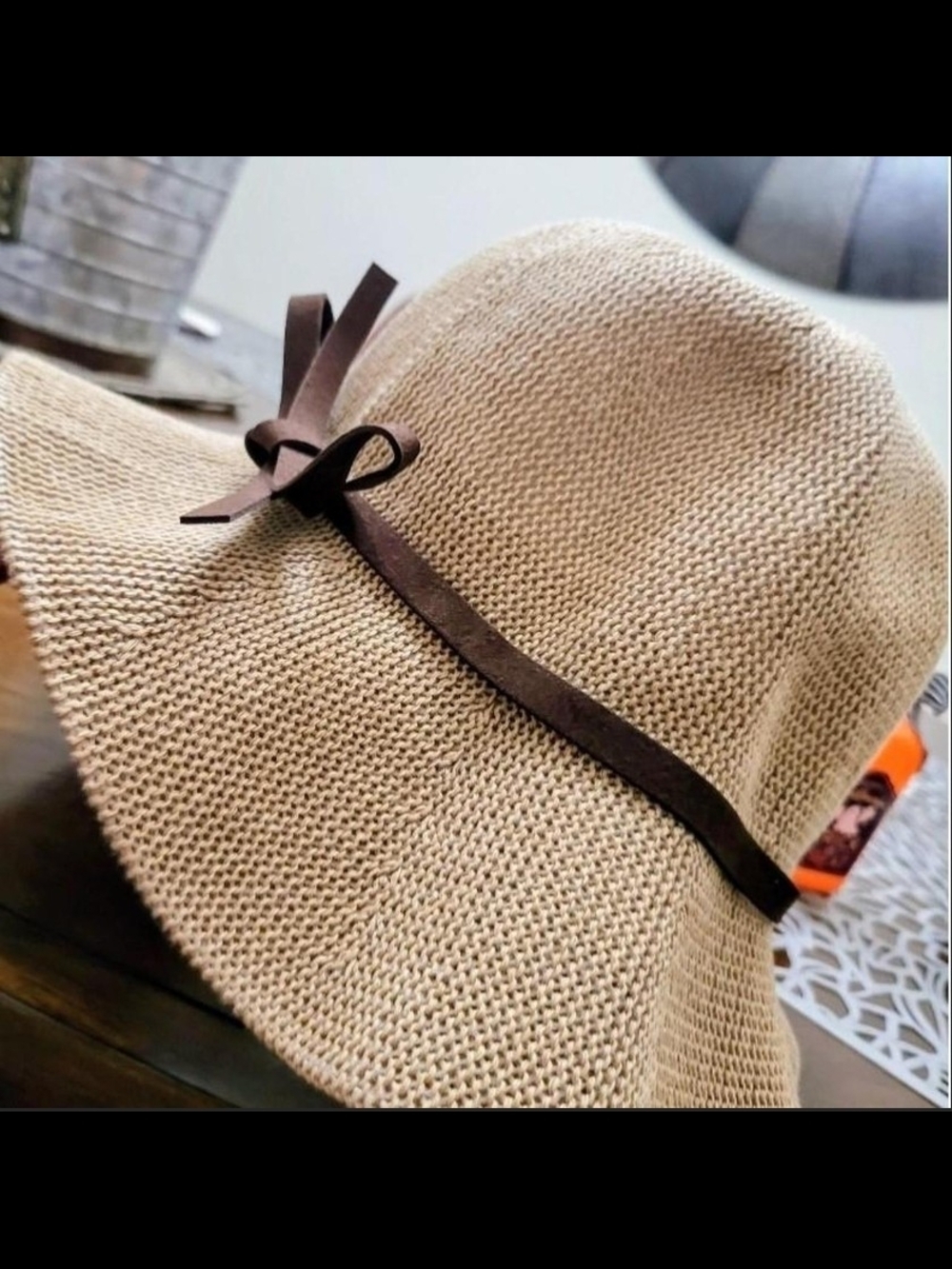 Beige Sun Hat with Brown Bow - Fashionable Summer Accessory